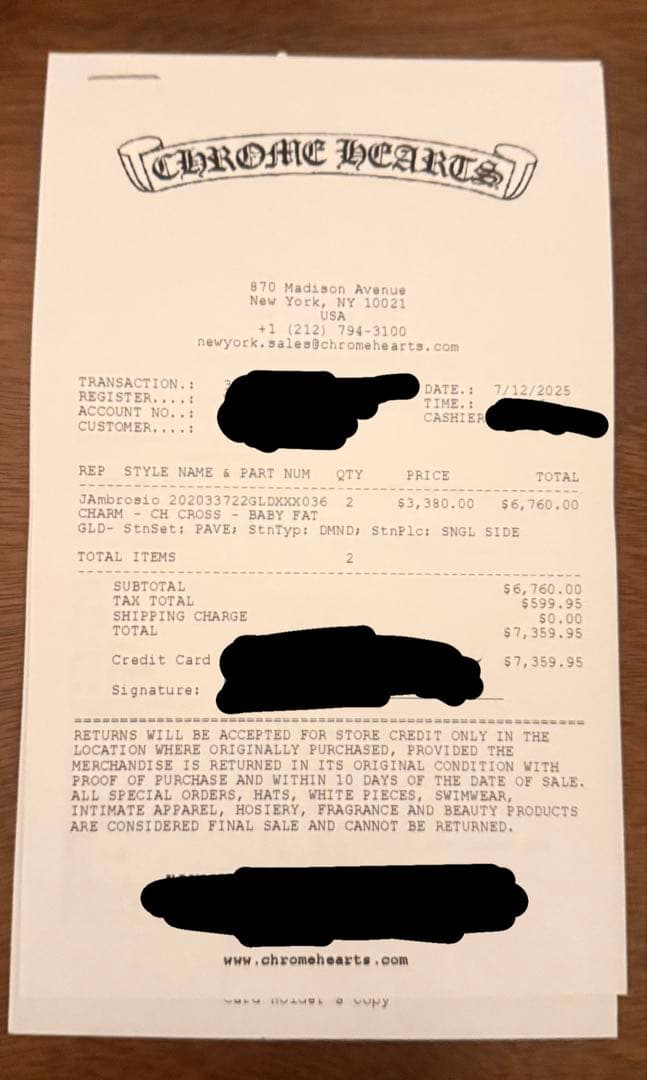 クロムハーツ　ベイビーファット　22K 純正パヴェダイヤ ネックレス　新品