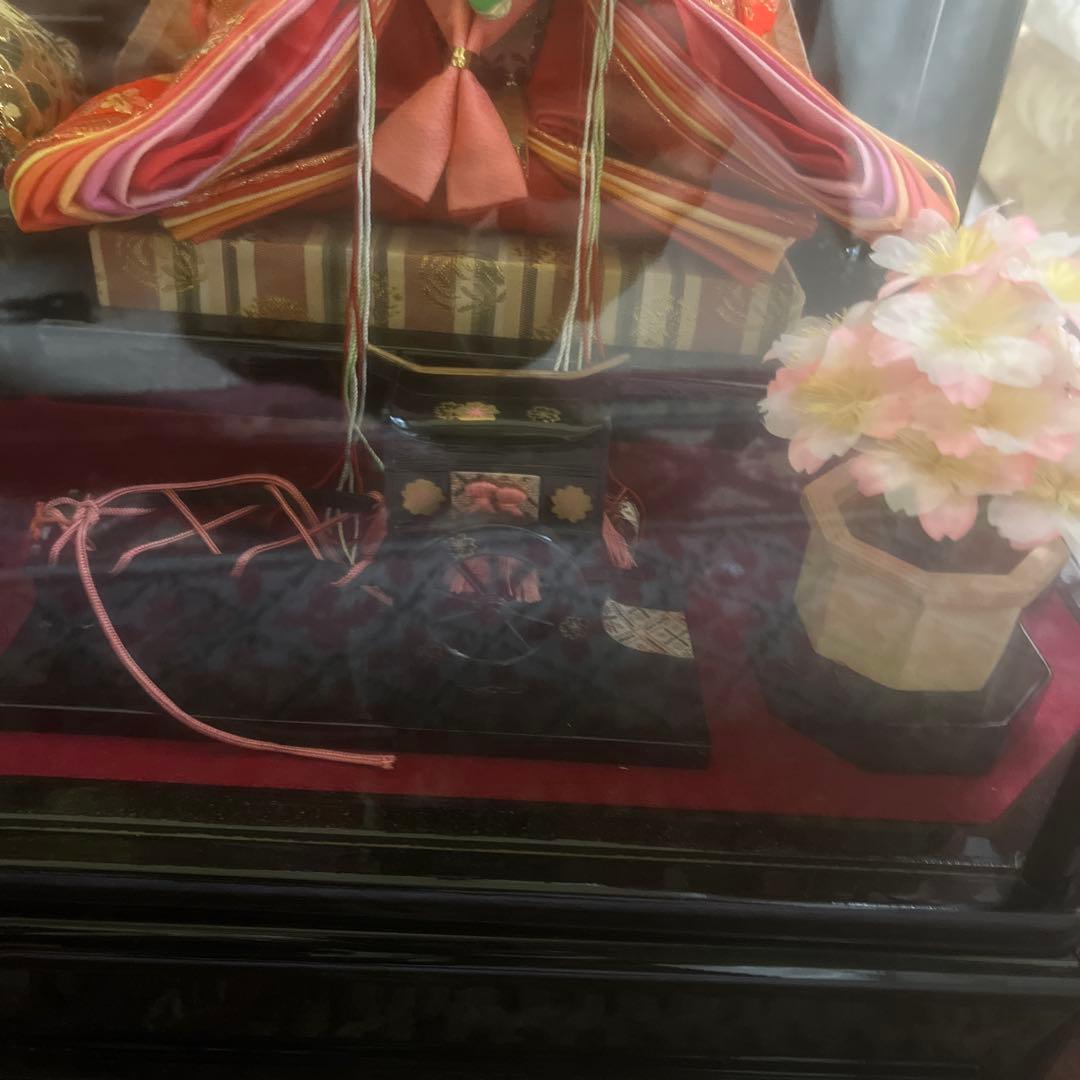 ひな人形 ガラスケース付き ランプ付き　ひな祭りのオルゴール付き