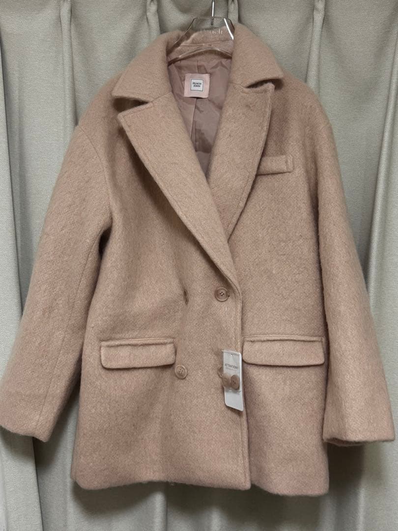 PEACHJOHNダブルシャギーショートコート