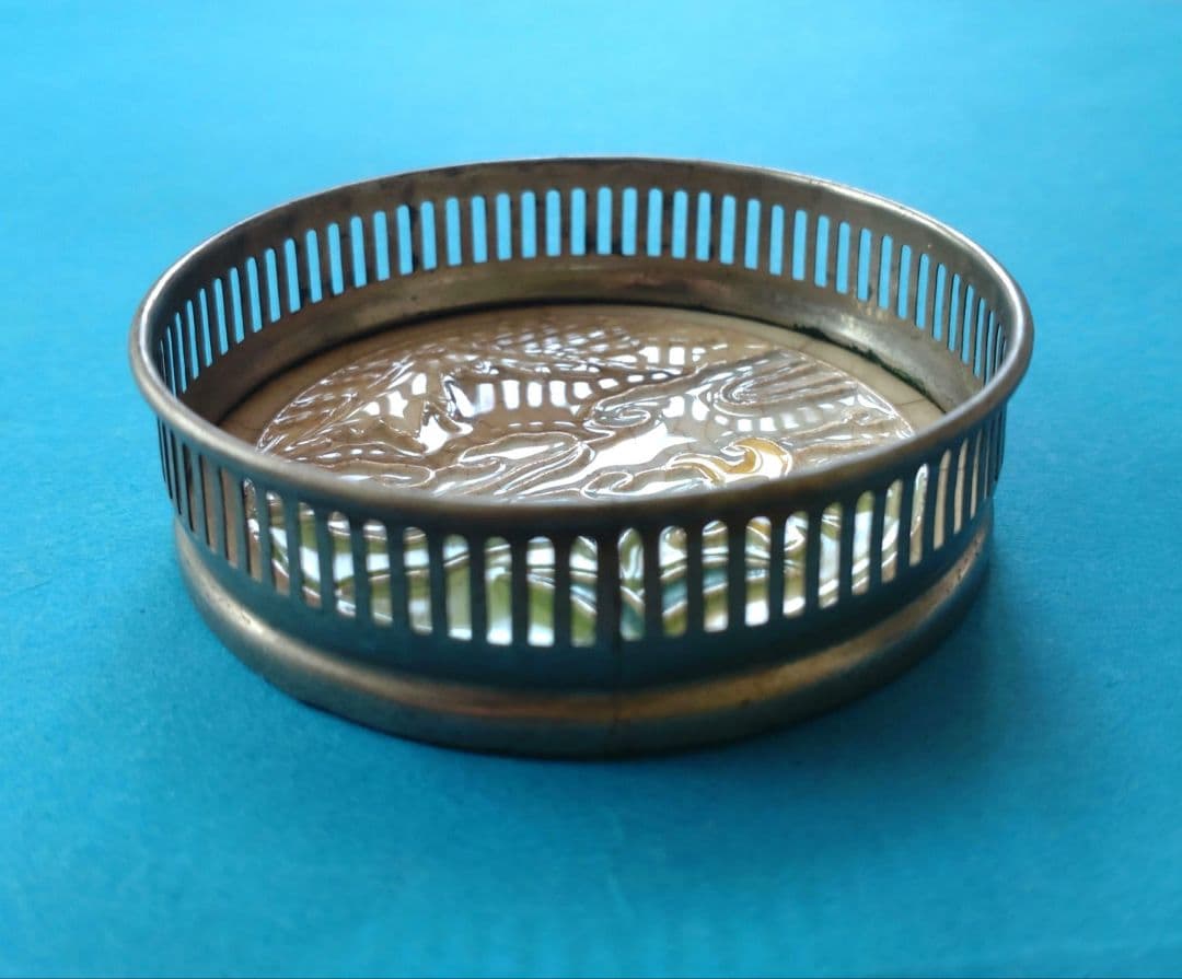 大正〜昭和初期　ガラスコースター　マジョリカタイル　アンティーク　5個セット