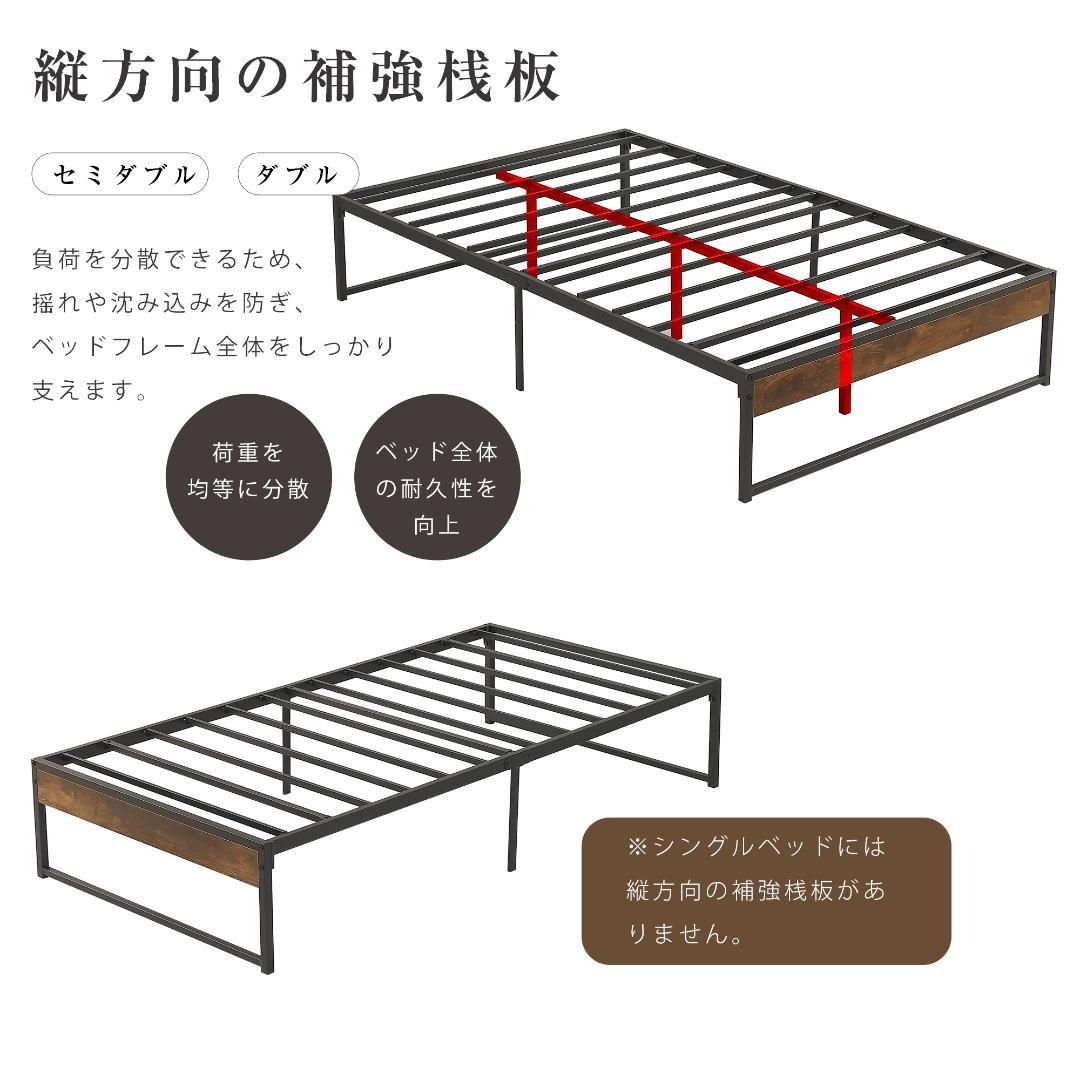 【お得SALE】超人気！ベッドフレーム パイプベッド【ダブル D】　BLACK