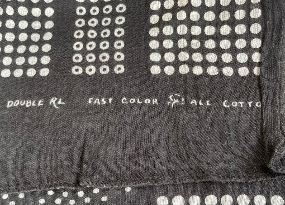 新品未使用　タグ付き RRL ドット柄 バンダナ ストール コットン ネイビー