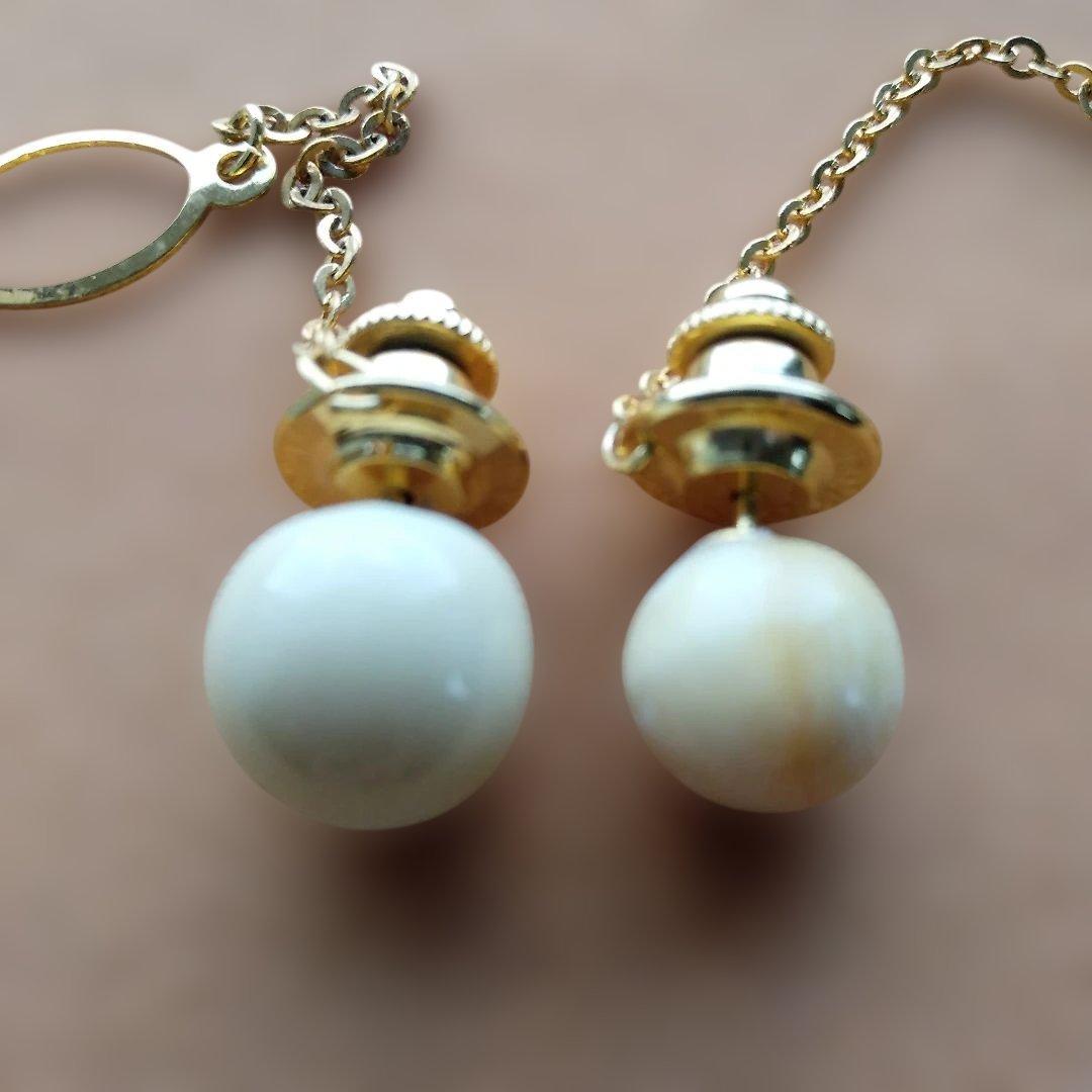 鯨歯　マッコウクジラ　牙玉 ネクタイピン　ドーム型　10個セット（箱なし）