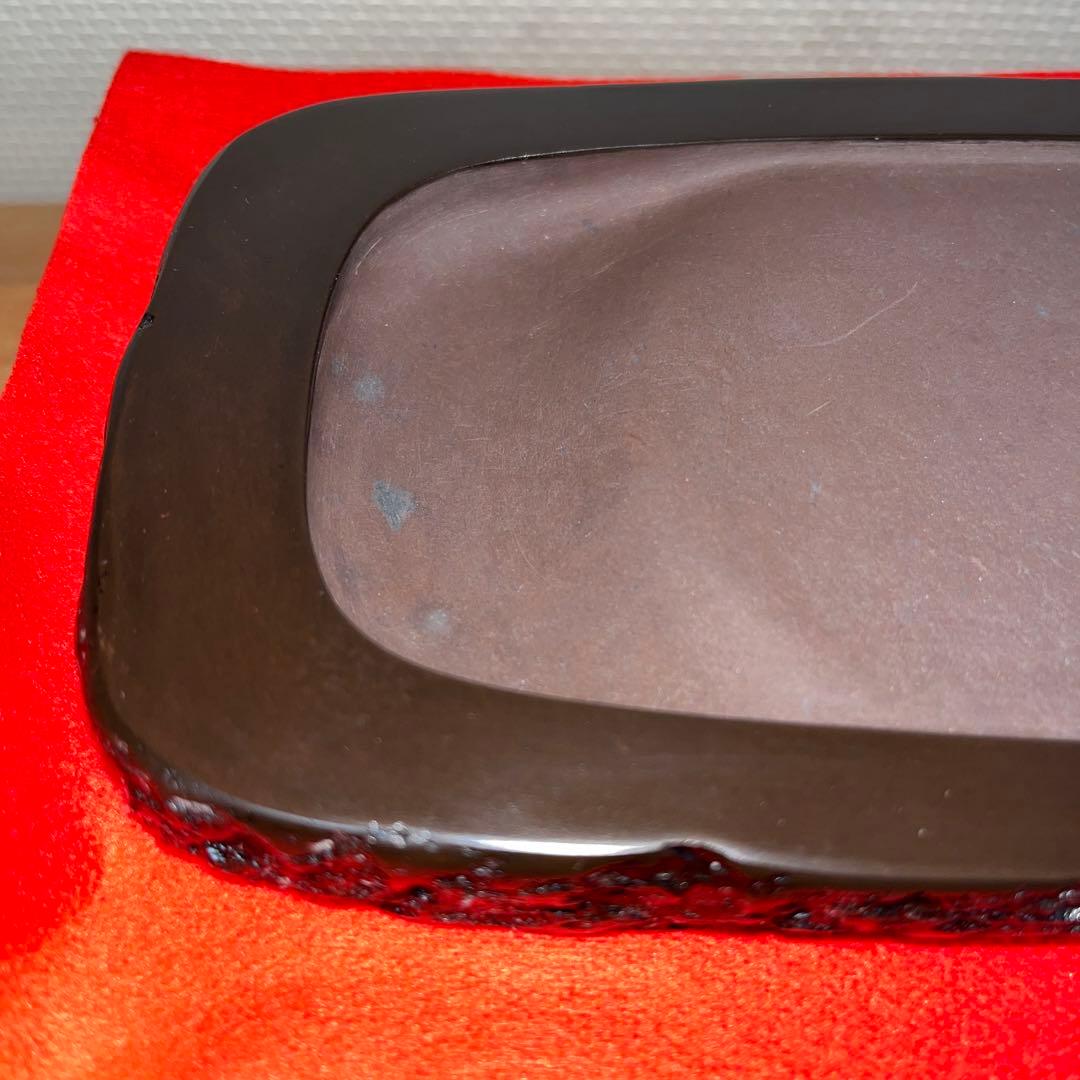 ⭕️赤間硯　新品美品　下井唯石　野面硯　弘雲堂　硯縁ツルツル　女性好み作品