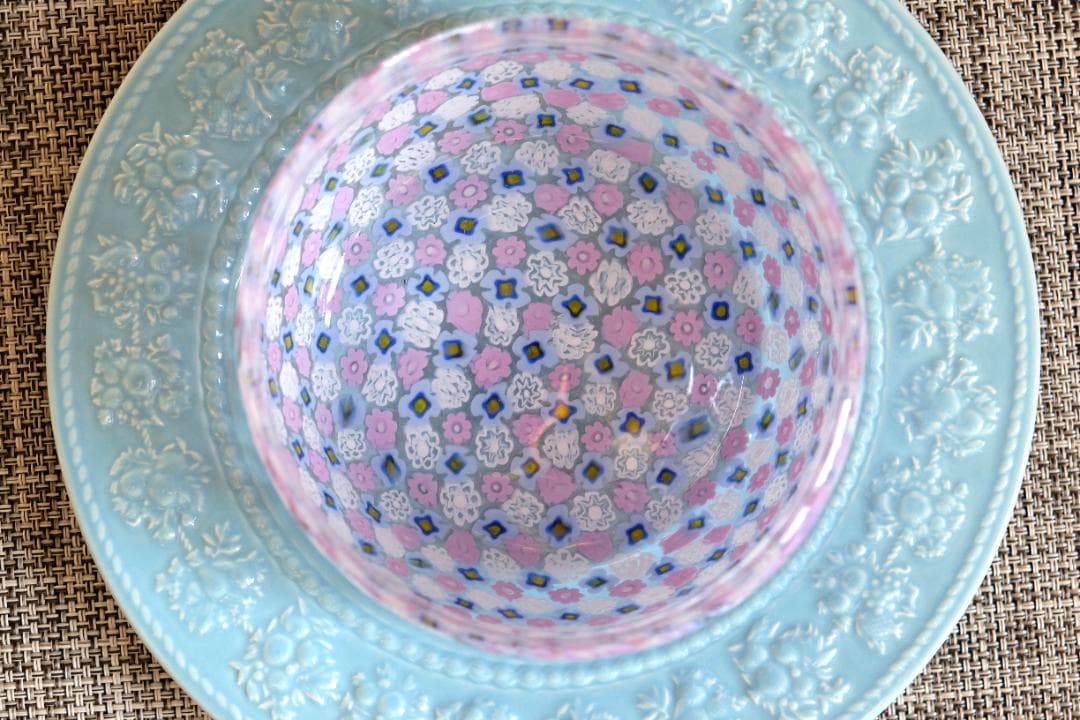 ミルフォオリ ベネチアングラス 吹きガラス 花瓶 伊藤聡信 田子美紀 江波冨士子