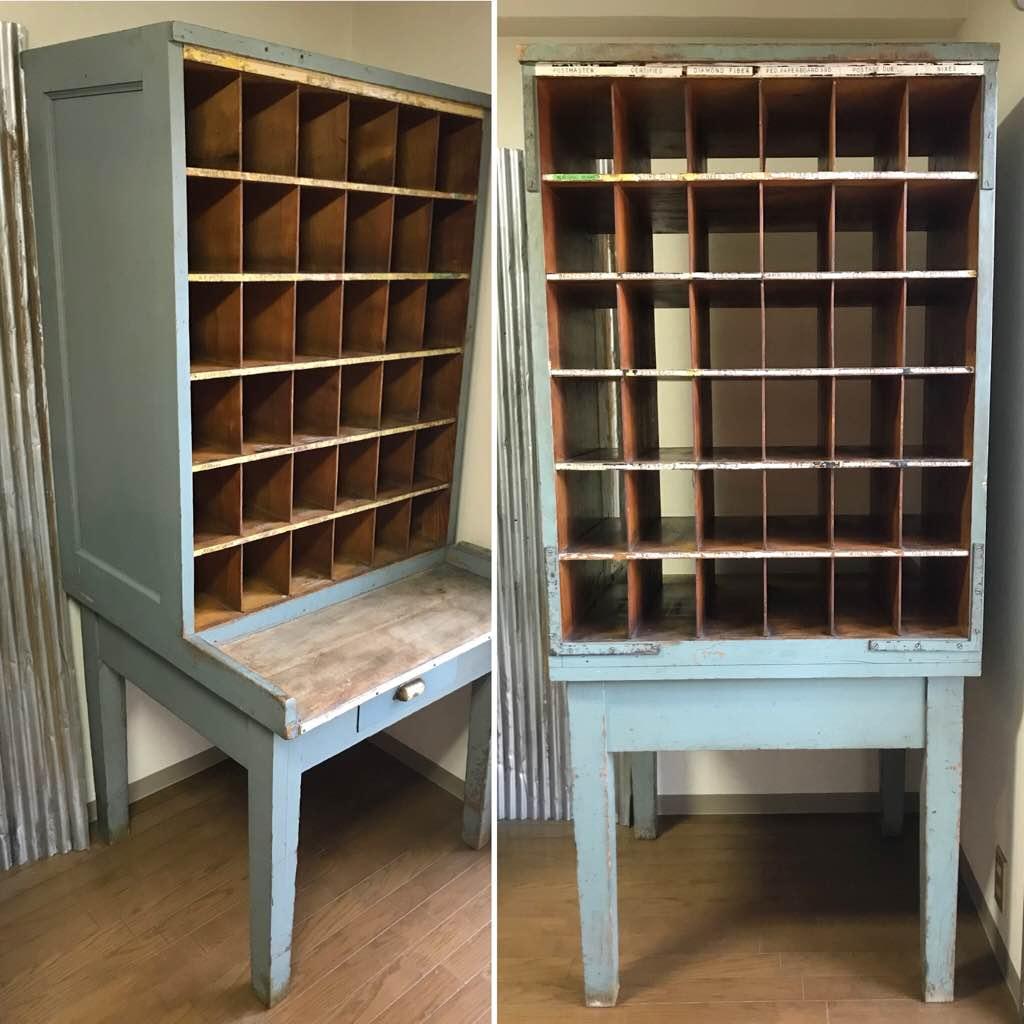 ペイント仕分け棚 イギリスアンティーク 什器 家具 棚　ラック