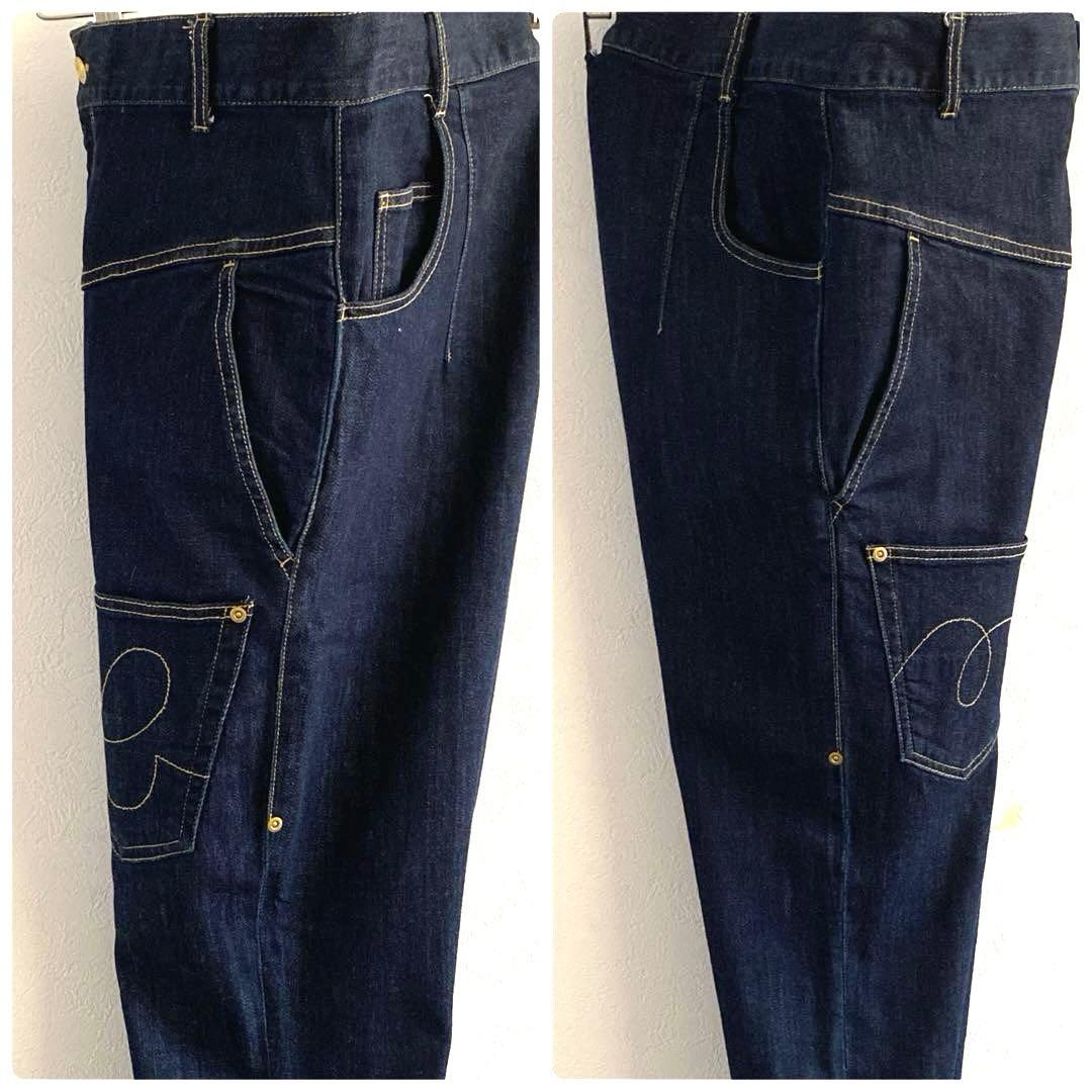 メルシーボークーmercibeaucoup うしろまえデニムパンツ 大きいサイズ