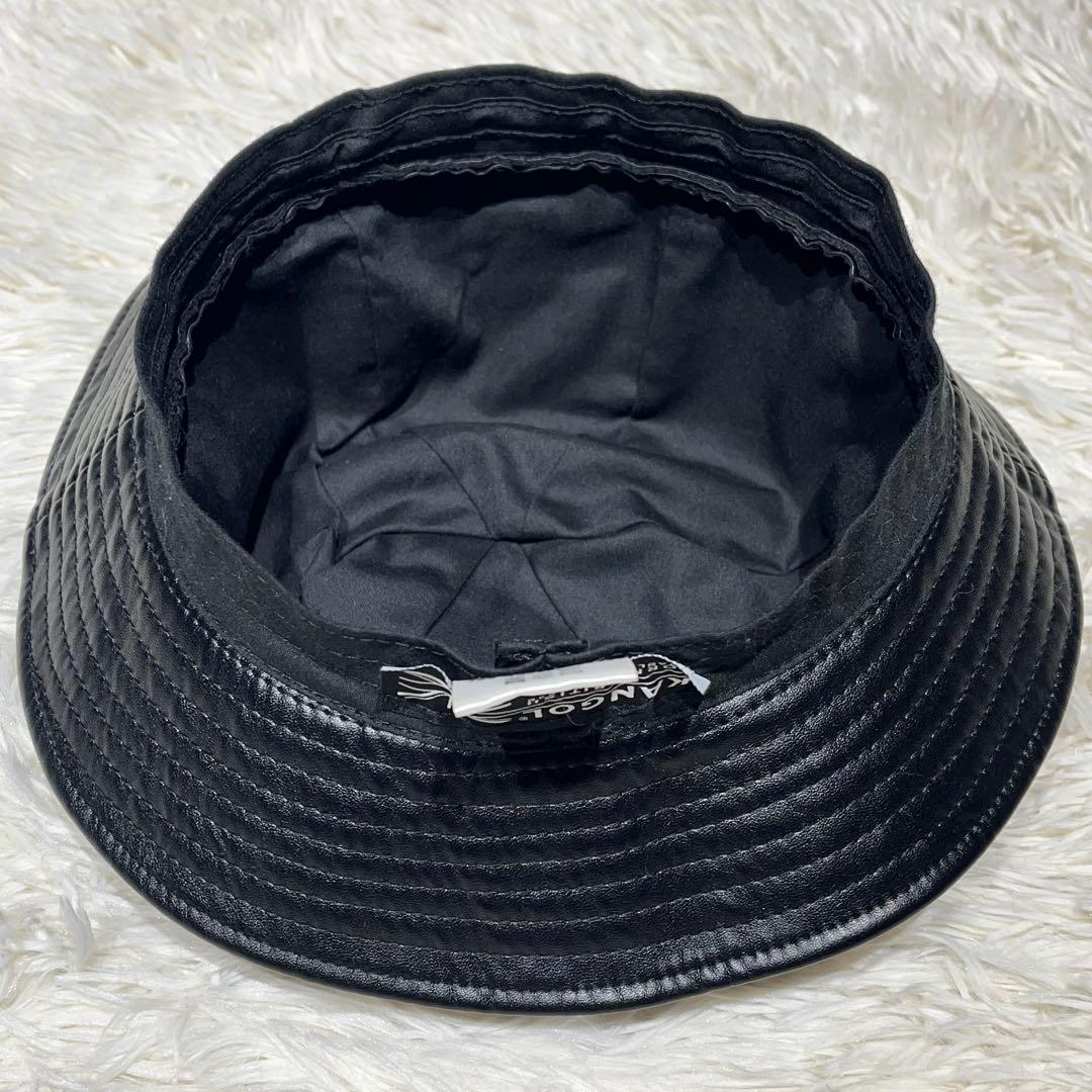 極美品☆KANGOL ベル型 バケットハット L 黒 金ロゴ 希少 ストリート
