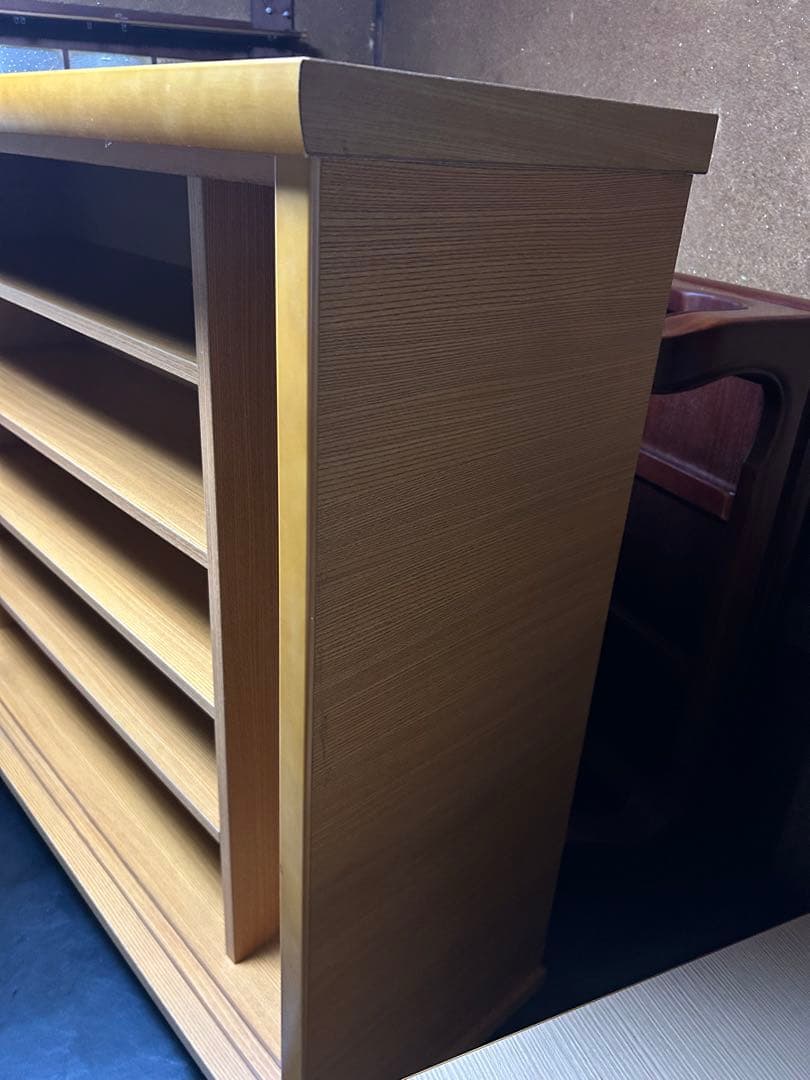 昭和レトロ 窓枠型扉5段 木製下駄箱 シューズラック サイドボード 古家具