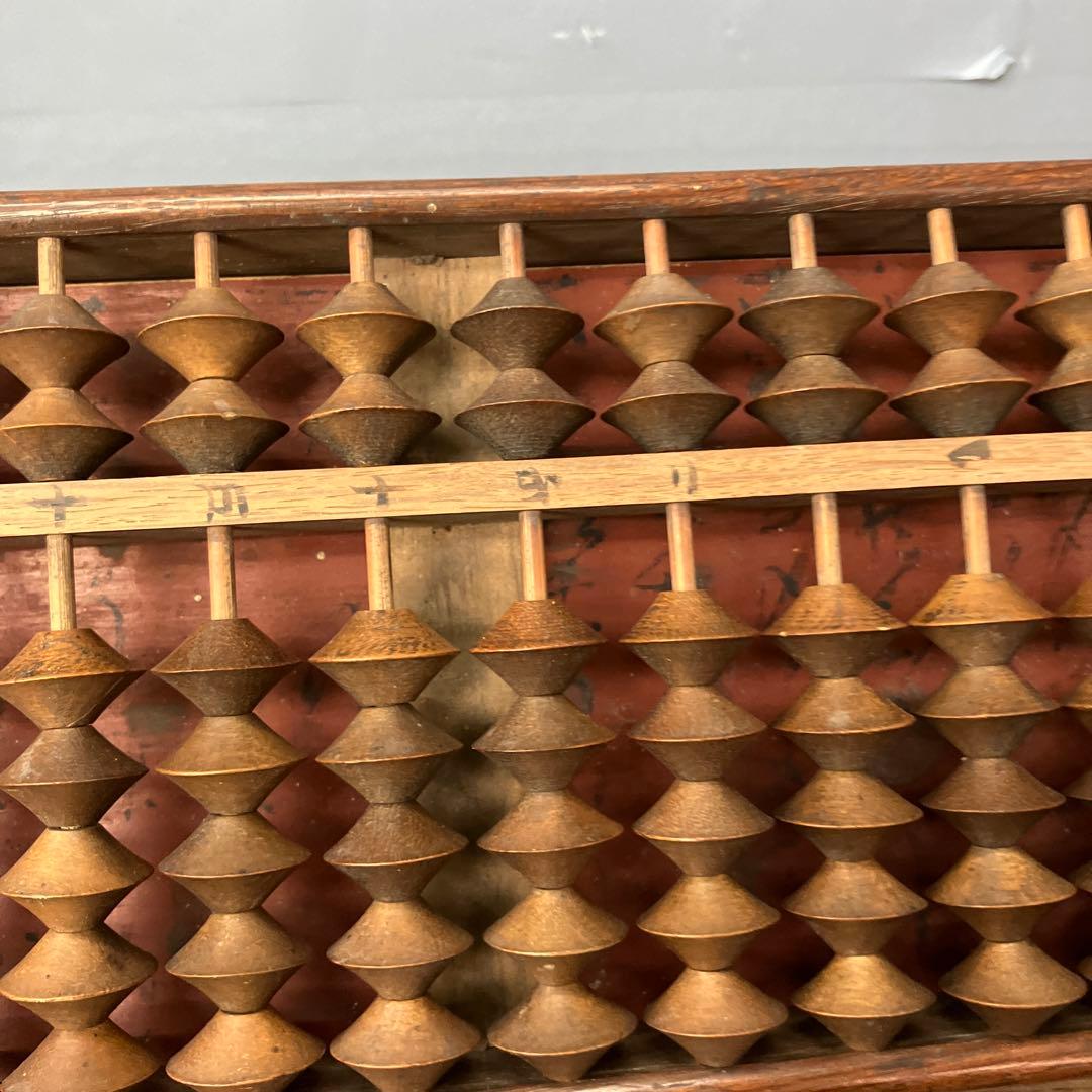 A-壁 希少 特大 二五珠 そろばん 関流算術十五呂盤箱 骨董 アンティーク