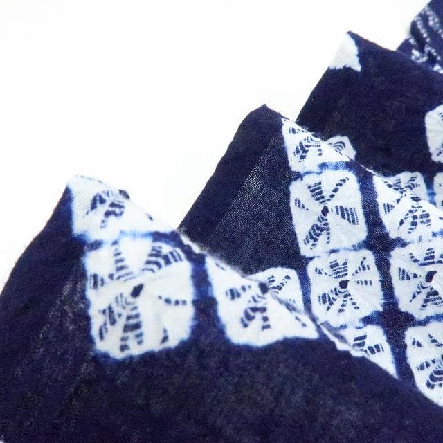 Y3389◆美品 有松鳴海絞り 居敷当て付 手縫い 高級浴衣 洗える夏着物