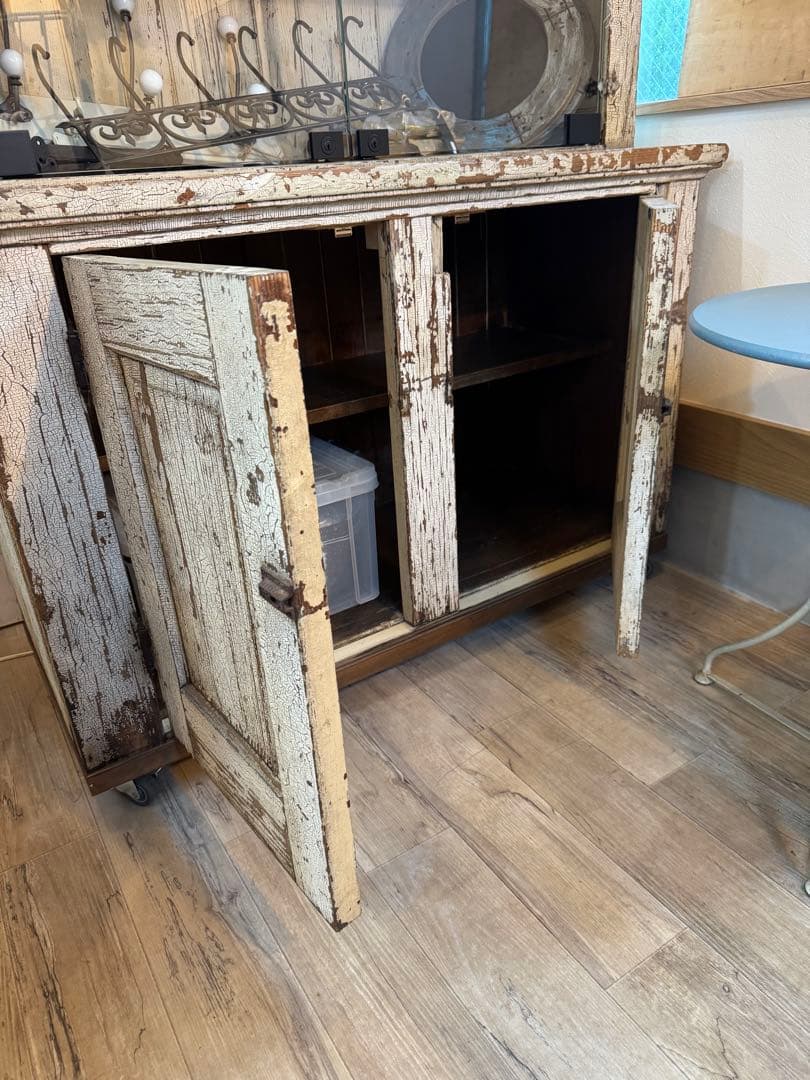 ⚫️NYモノ/アンティーク木製キャビネット/美品/特別追加加工/店舗什器等に是非