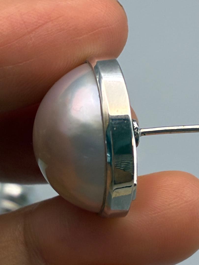 2cm タサキ　本真珠　マベパール　タイタックピン　美品