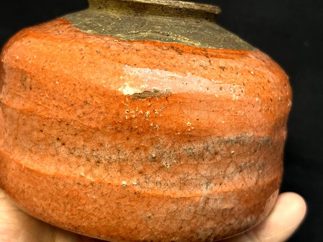 抹茶碗■古赤楽 抹茶碗 かなり時代のある古楽焼 江戸期 時代物 骨董品 ■