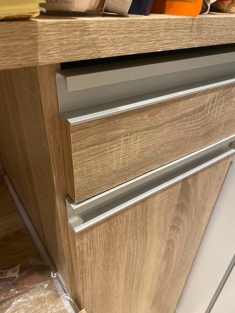 【YSK429】 LOWYA 美品　木目調 食器棚 上部キャビネット付き