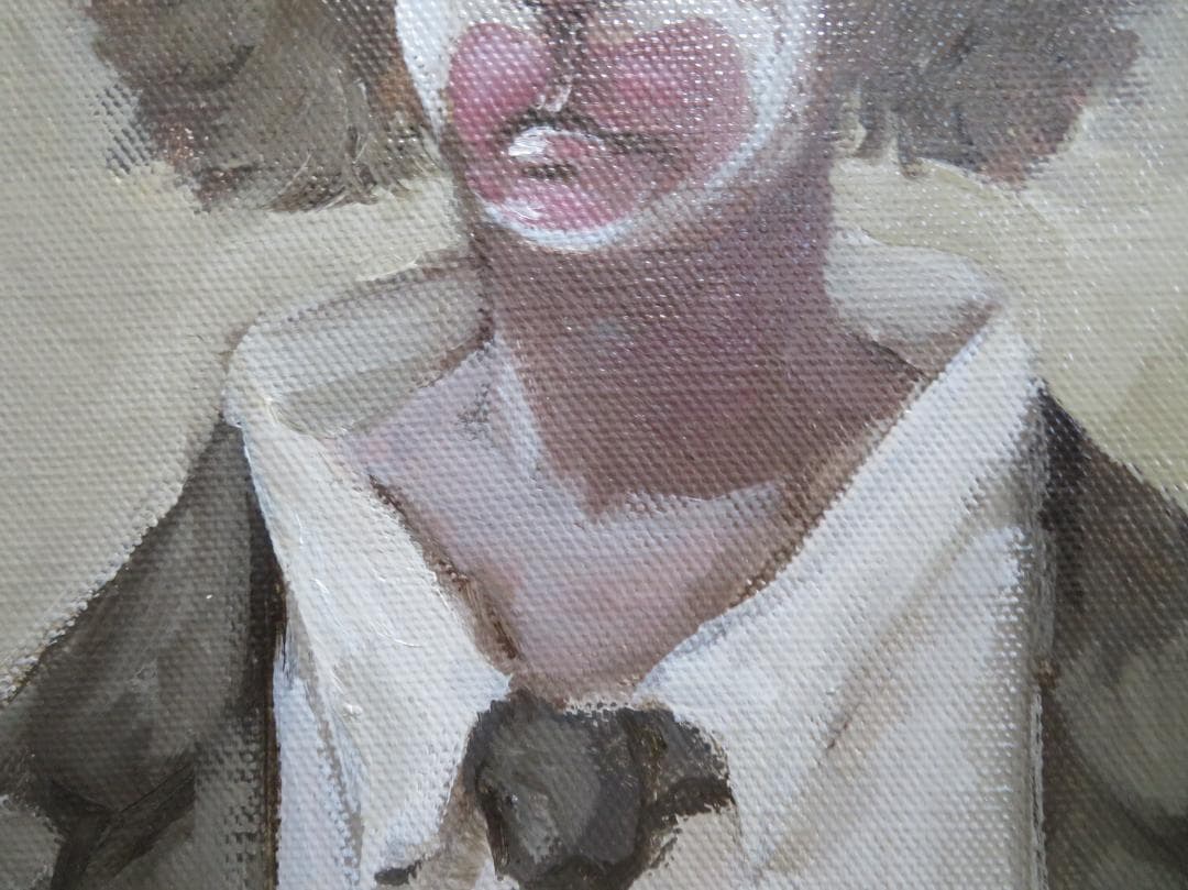 尾松直　「道化の肖像」　油彩F4号 　新制作協会員　日本美術家連盟会員　新作家賞