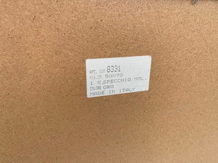 イタリア製　アンティーク　レトロ　ゴールド　壁掛け　ミラー　鏡　姿見　店舗什器