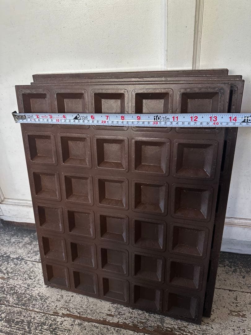 フィナンシェ　テフロン加工金属製　スクエア型 4枚セット　レトロアンティークA