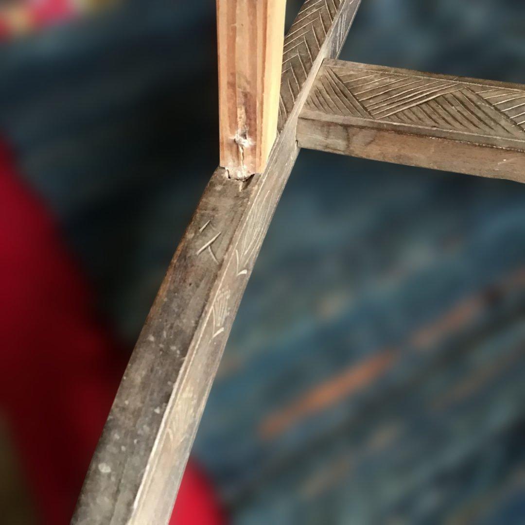 アンティーク軽井沢彫り　櫻　花台　収納　家具