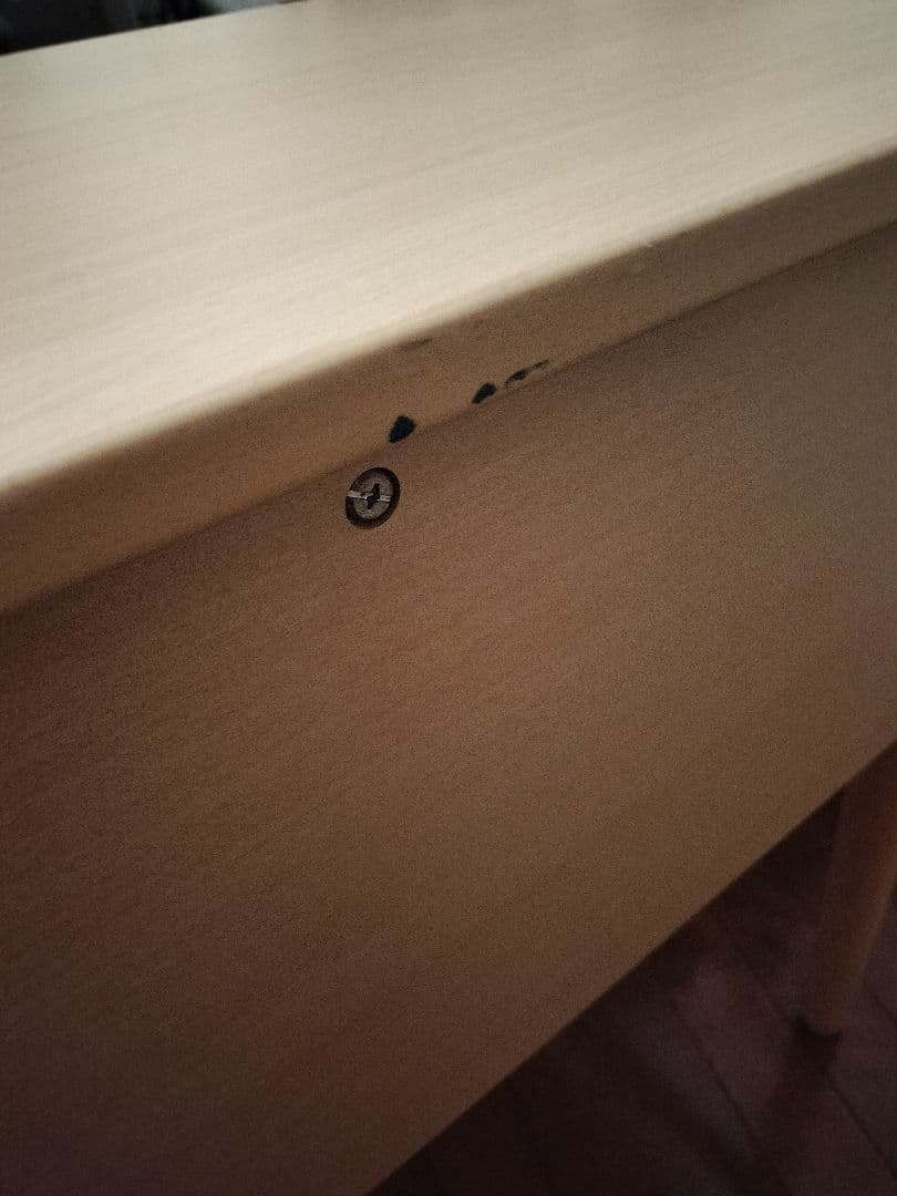 コイズミ　ナチュラル木製　引き出し2つ付き　テーブル　学習机