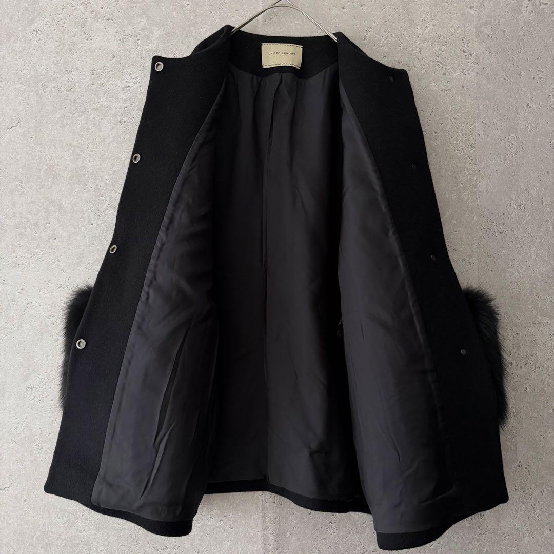 UNITED ARROWS UBCS ファースリーブノーカラーコート　36