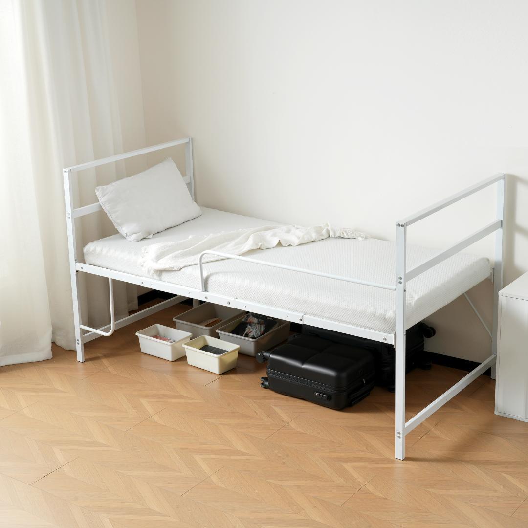 数量限定！【高さ110cm】ロフトベッド パイプベッド シングル WHITE