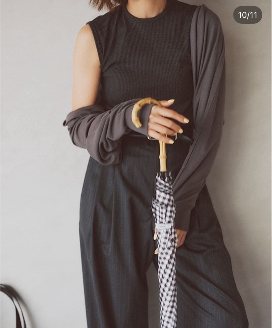 【新品未開封】東原亜希FORME 晴雨兼用長日傘ブラウンギンガムチェック