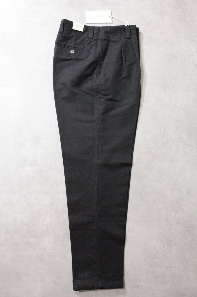 BRIGLIA 1949★新品ブリリア 綿麻2プリーツミリタリーチノ45ブラック