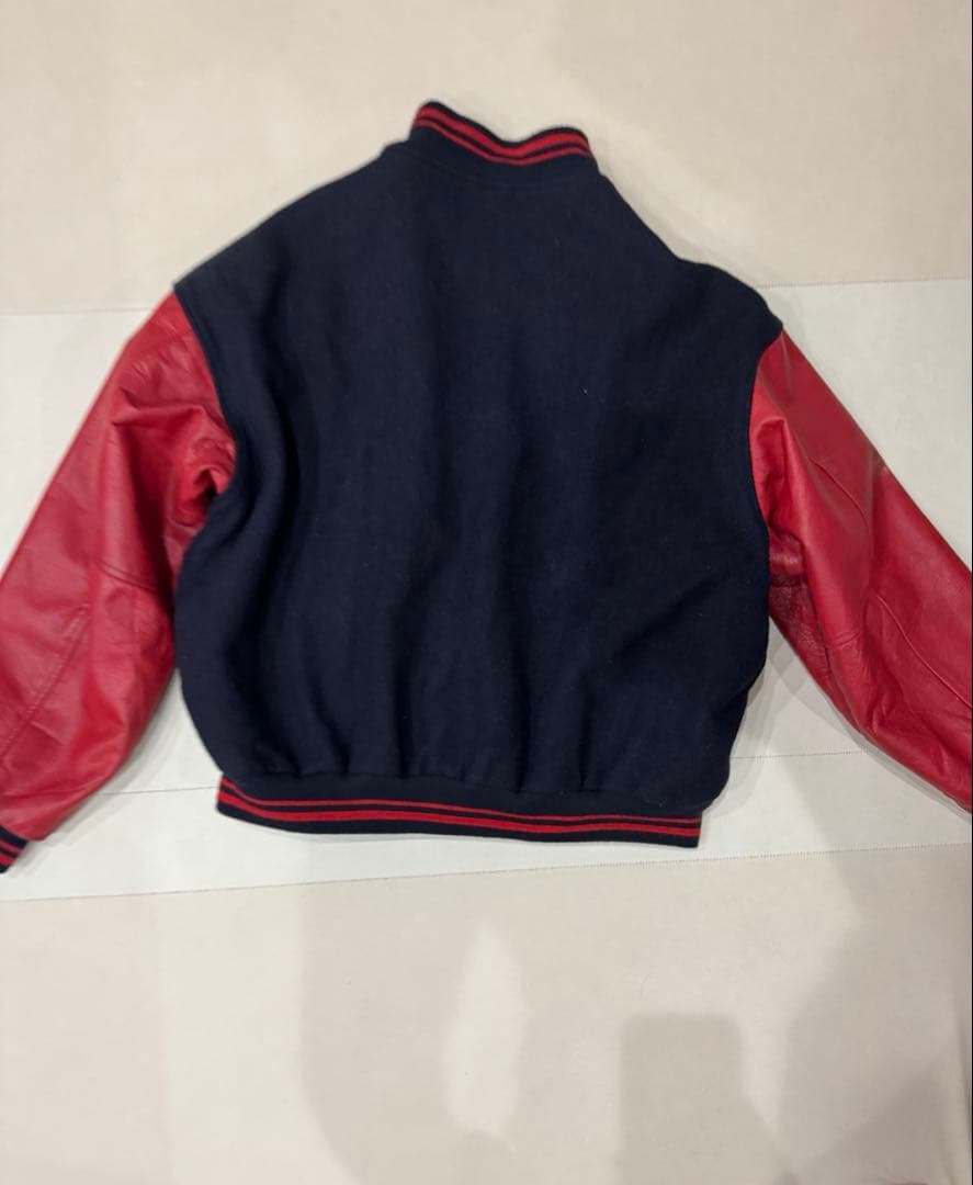 【90s】MIRAGE ウールレザースタジャン インディアンスネイビー/レッド