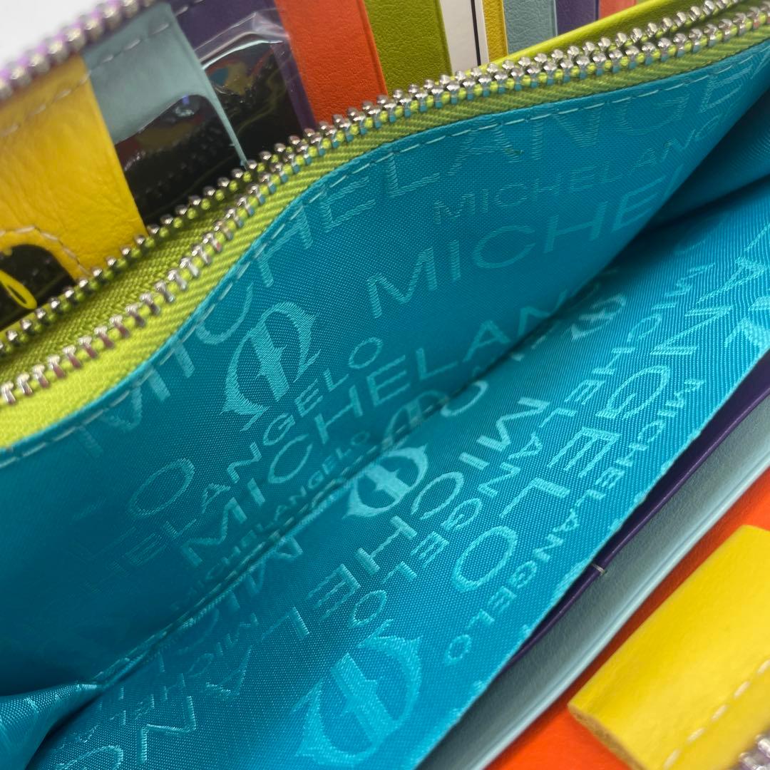 ミケランジェロ　クロコダイル型押し　ラウンドファスナー　長財布　ロングウォレット