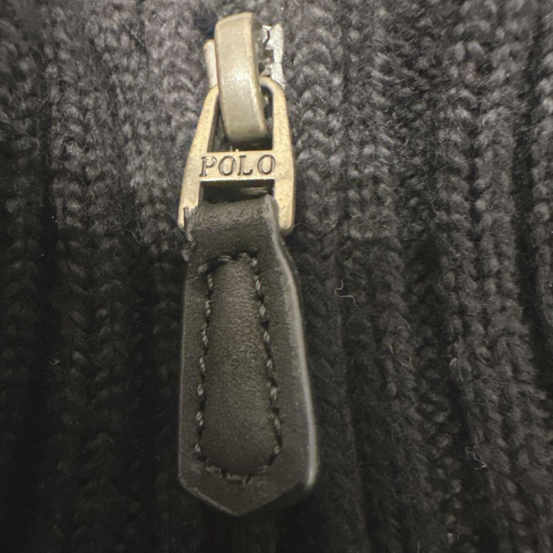 極美品　POLO RALPH LAUREN ケーブル　ニット ハーフジップ　黒