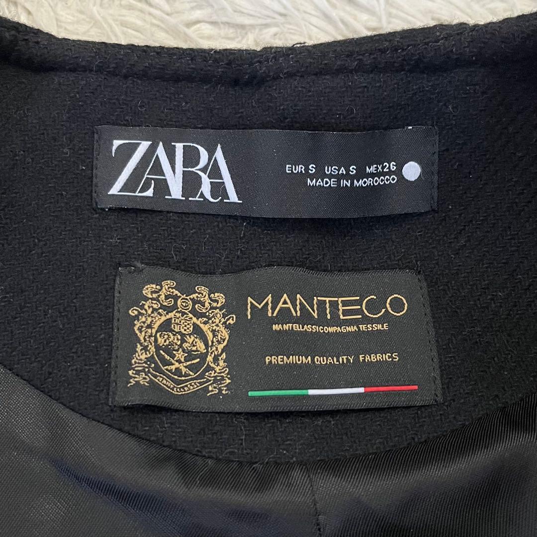 ✨美品✨ザラ　マンテコ　ケープコート　ポンチョ　金バックル　黒　Ｓ　完売品