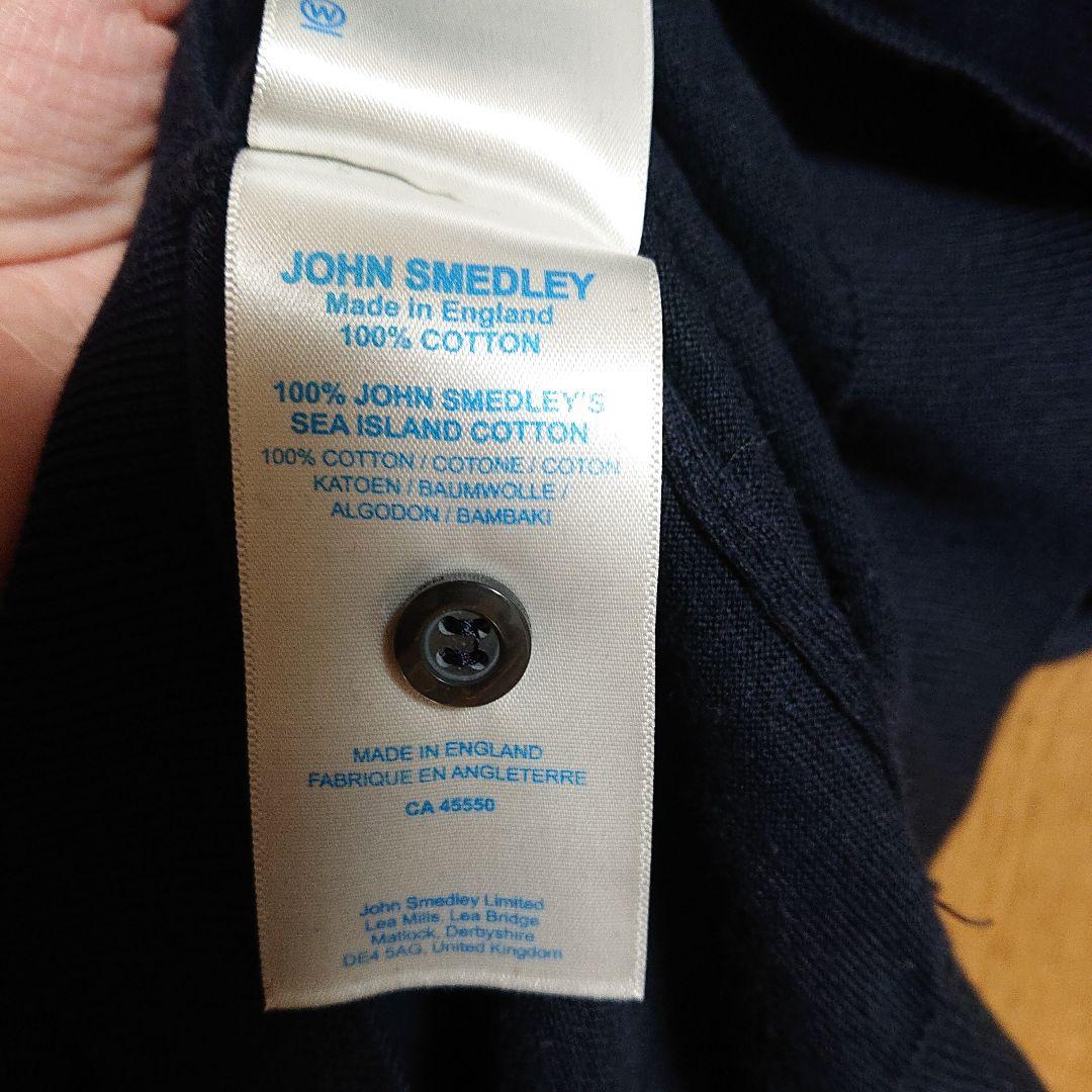 ジョンスメドレー　ニットポロ　ネイビー