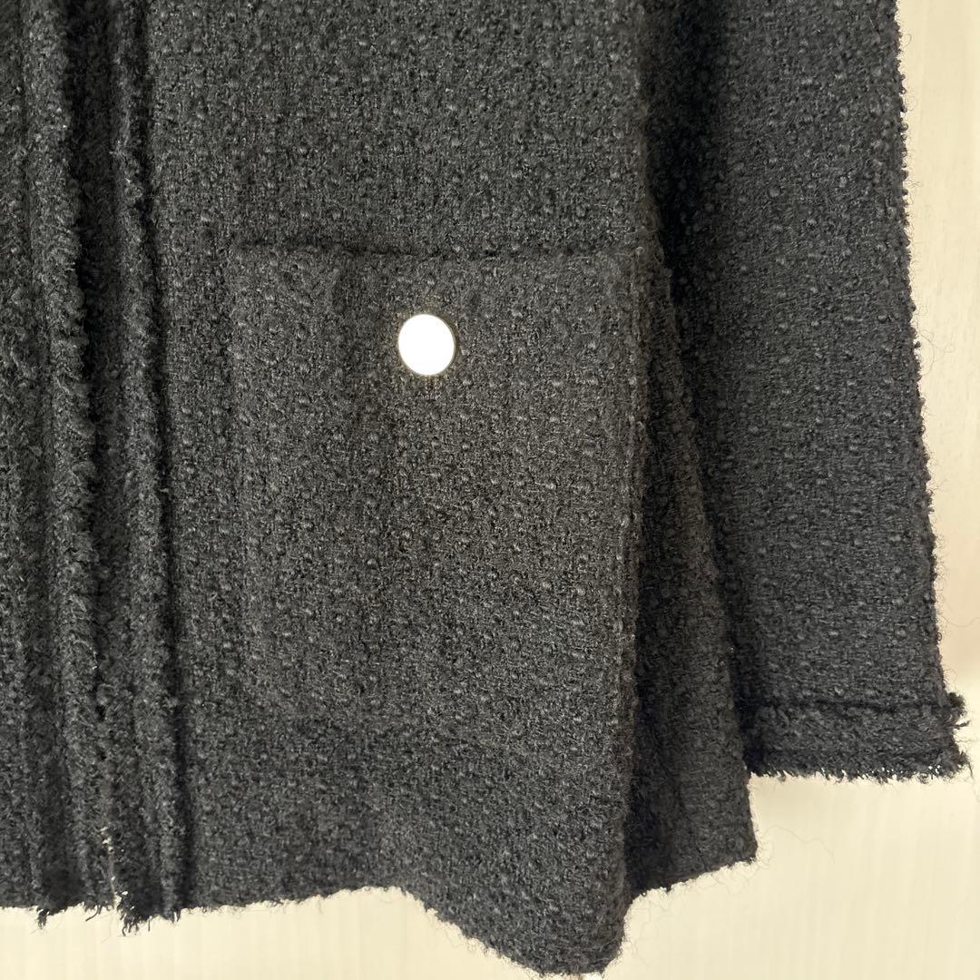 RIVE DROITE ツイードフリンジジャケット ブラック セレモニー