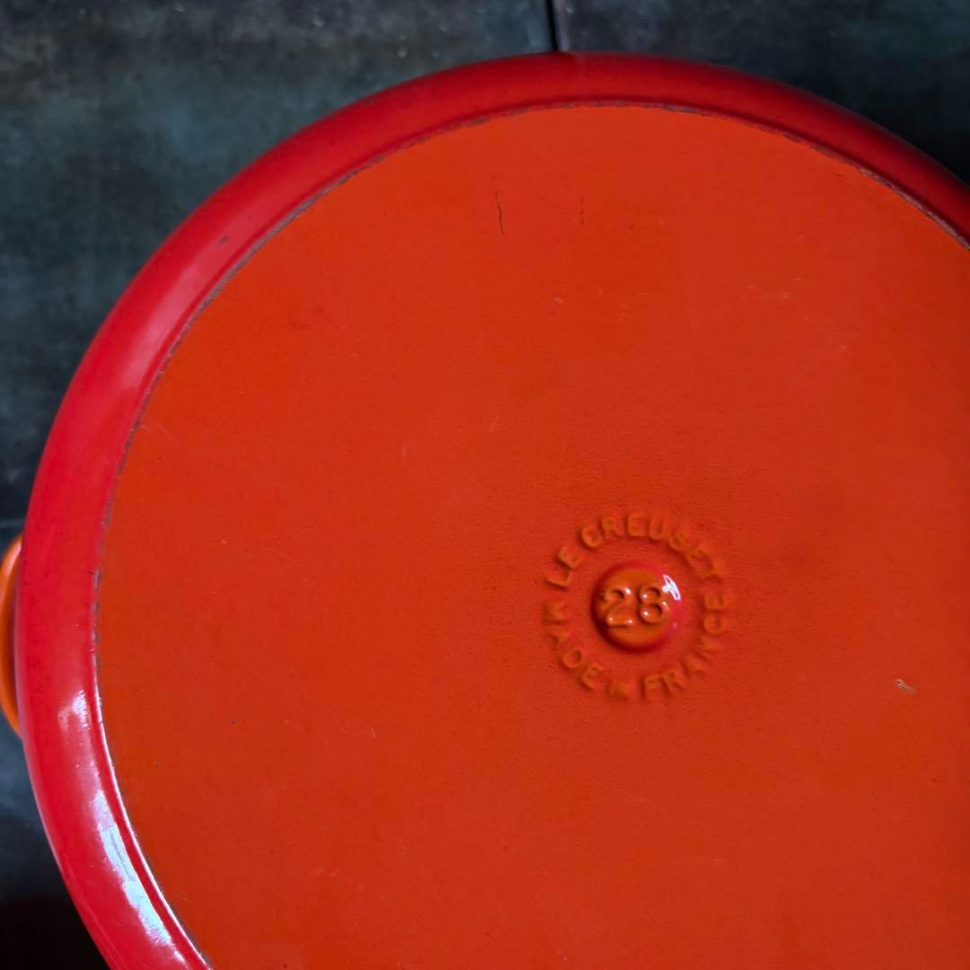 ル・クルーゼ ココット・ロンド オレンジ28cm 中古