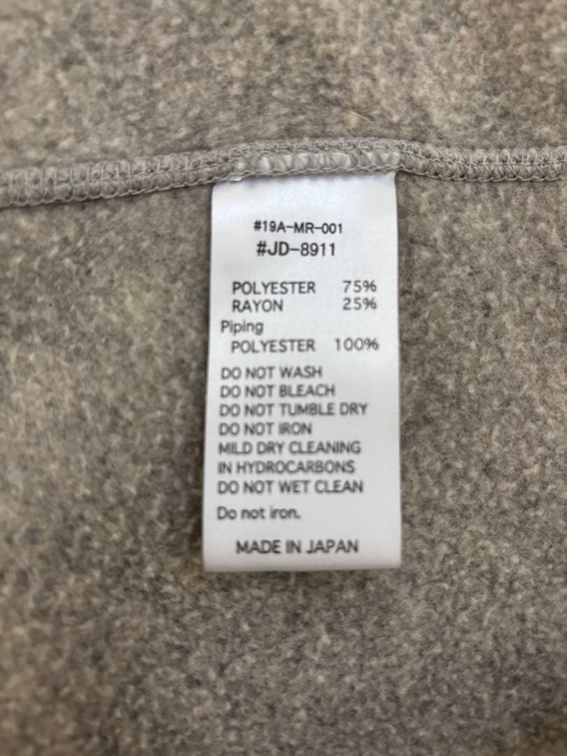 ダントン フリース　ノーカラージャケット　34