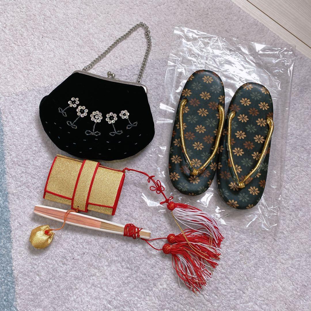 七五三 5歳 6歳 小さめ7歳 アンティーク 着物 作り帯 小物 セット