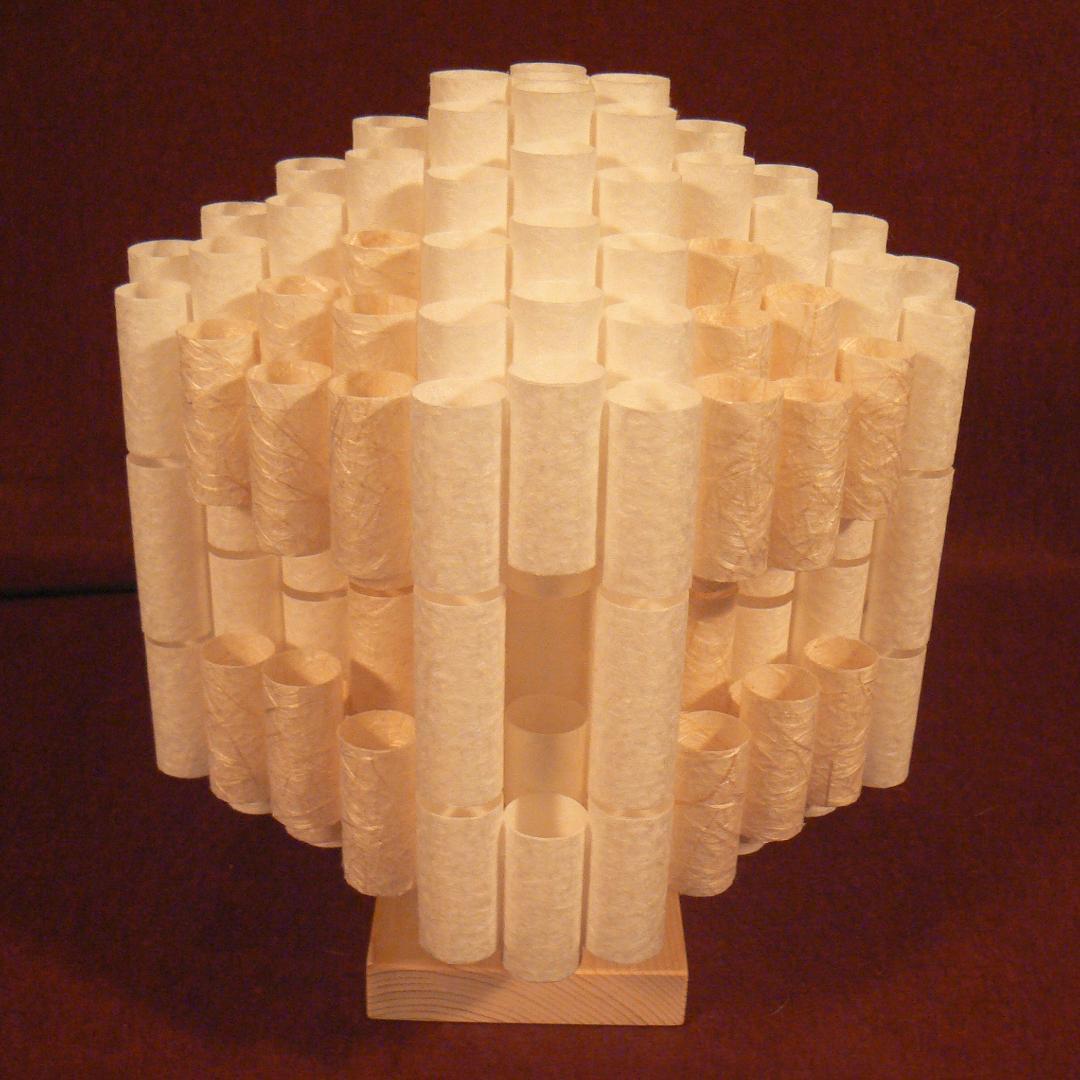 和紙の手作りランプシェード　美濃和紙使用　[ 楽 ] 9-1　癒しの一点物作品