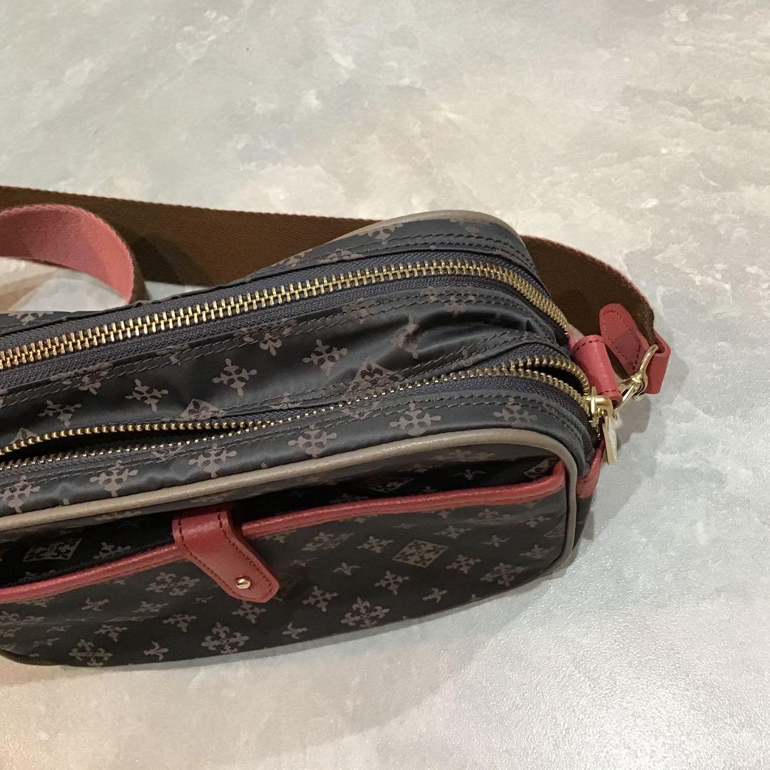 【ラシット】ショルダーバッグ ダークブラウン ピンク