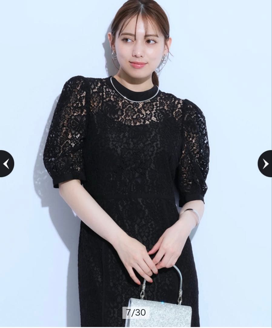 未使用ブラックレースパーティードレス M