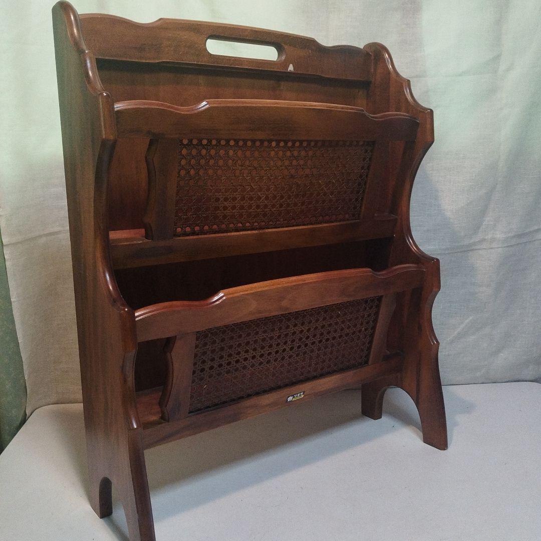 オールド　カリモク　マガジンラック　昭和50年代