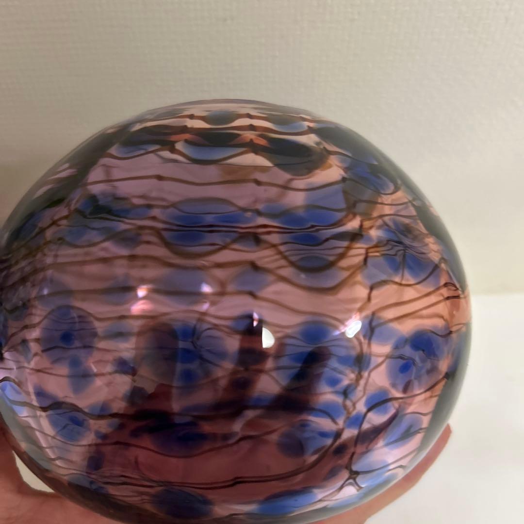 五*百様 作家　ガラス作家　花瓶　吹きガラス　　フラワーベース