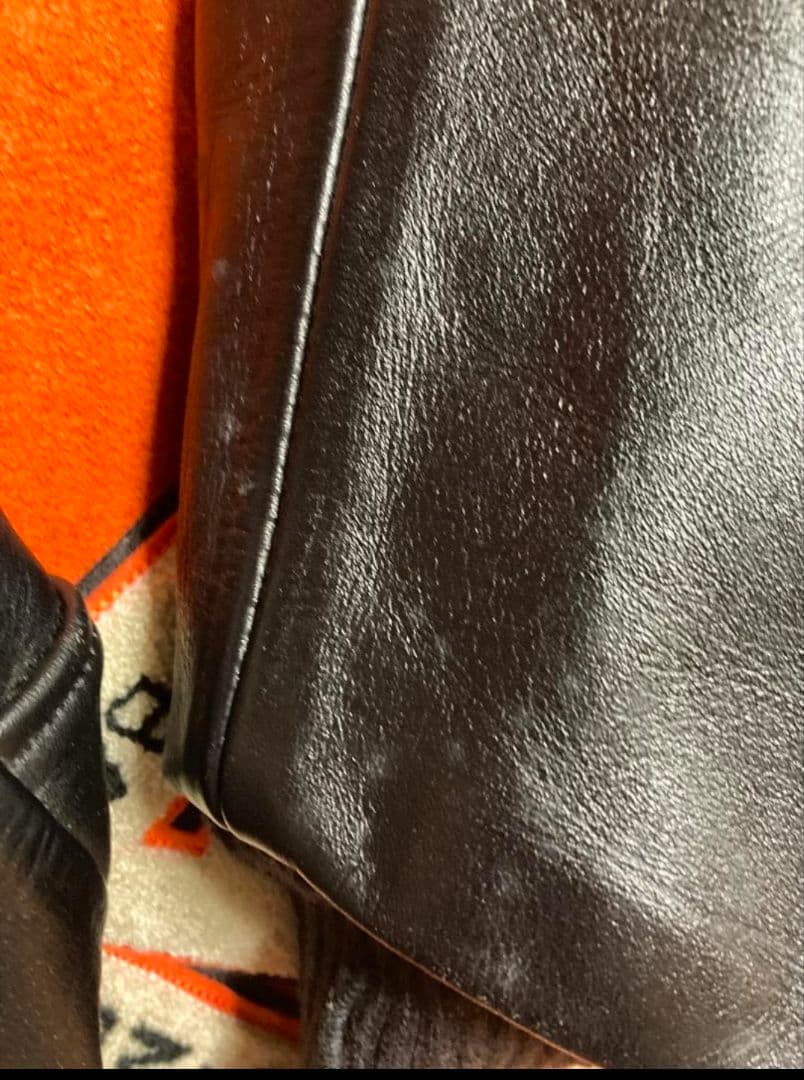 スタイルアイズ フルデコ レザースタジャン 黒オレンジ サイズ40