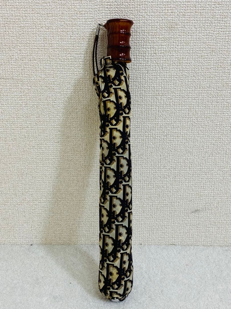 8618. Christian Dior 折りたたみ傘 トロッター柄 雨傘