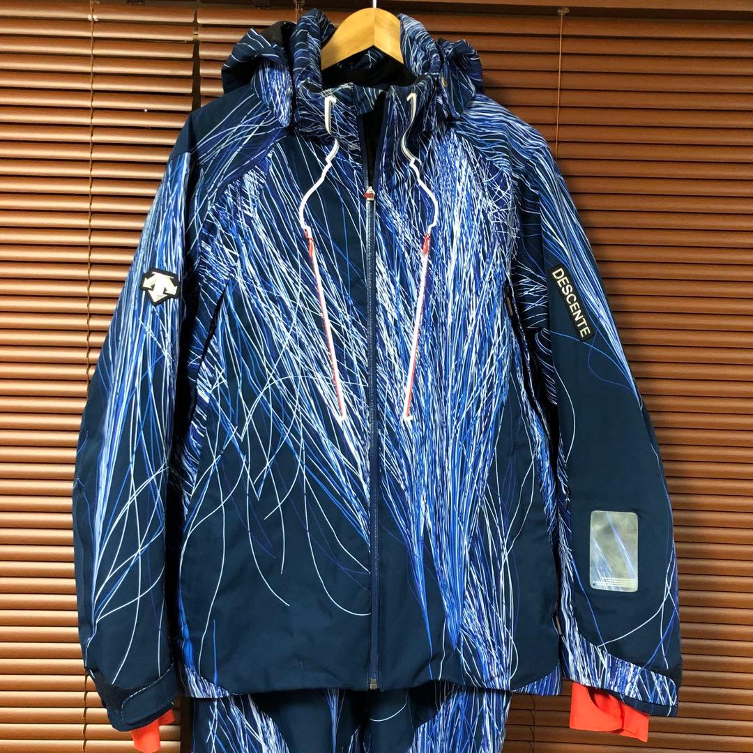 スキーウェア 男性用 ネイビー ストライプ　デサント　サイズO