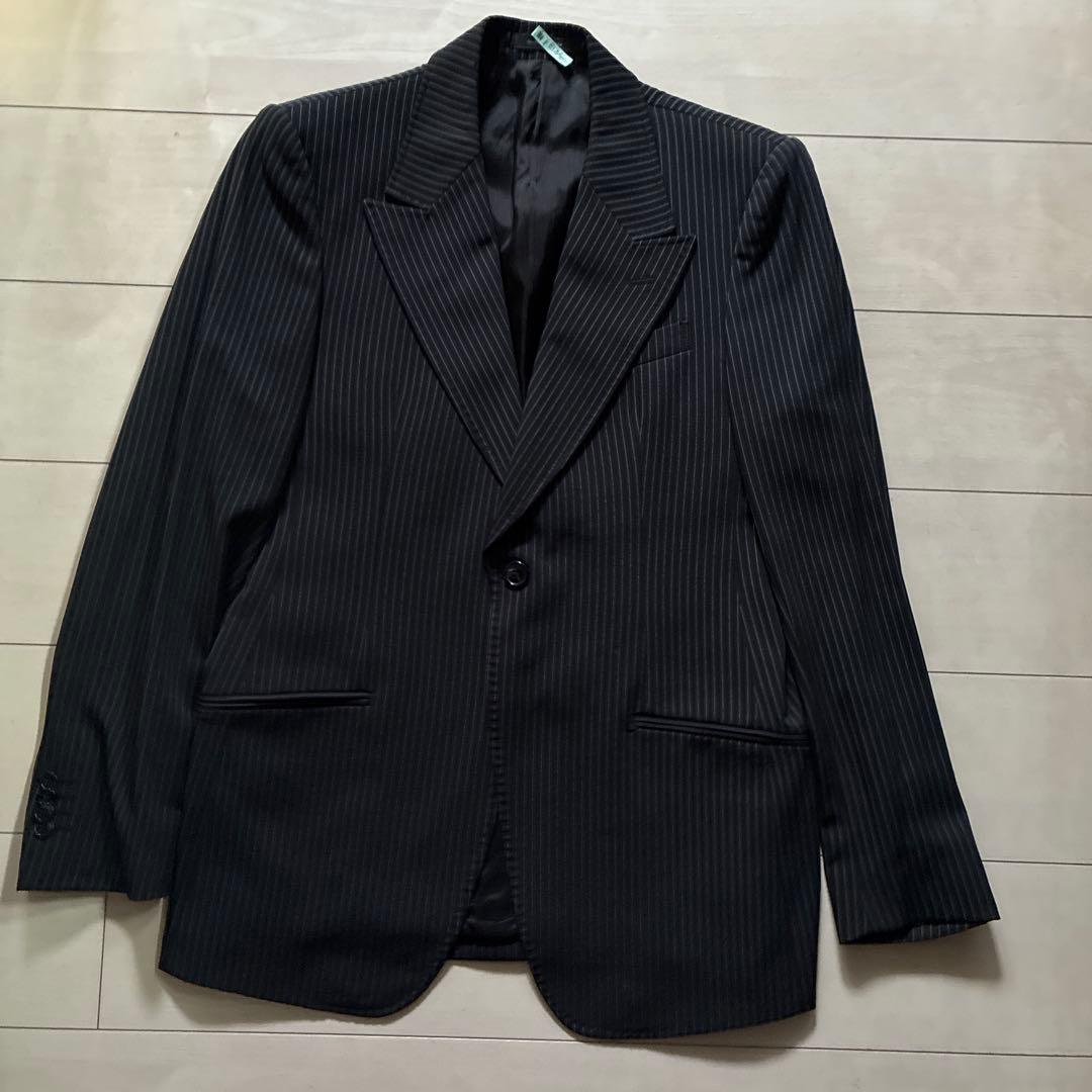 EMPORIO ARMANIブラックストライプ ダブルブレストスーツ 50