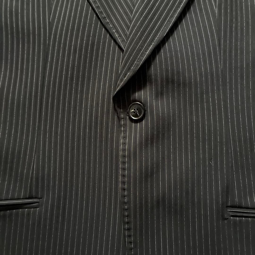 EMPORIO ARMANIブラックストライプ ダブルブレストスーツ 50
