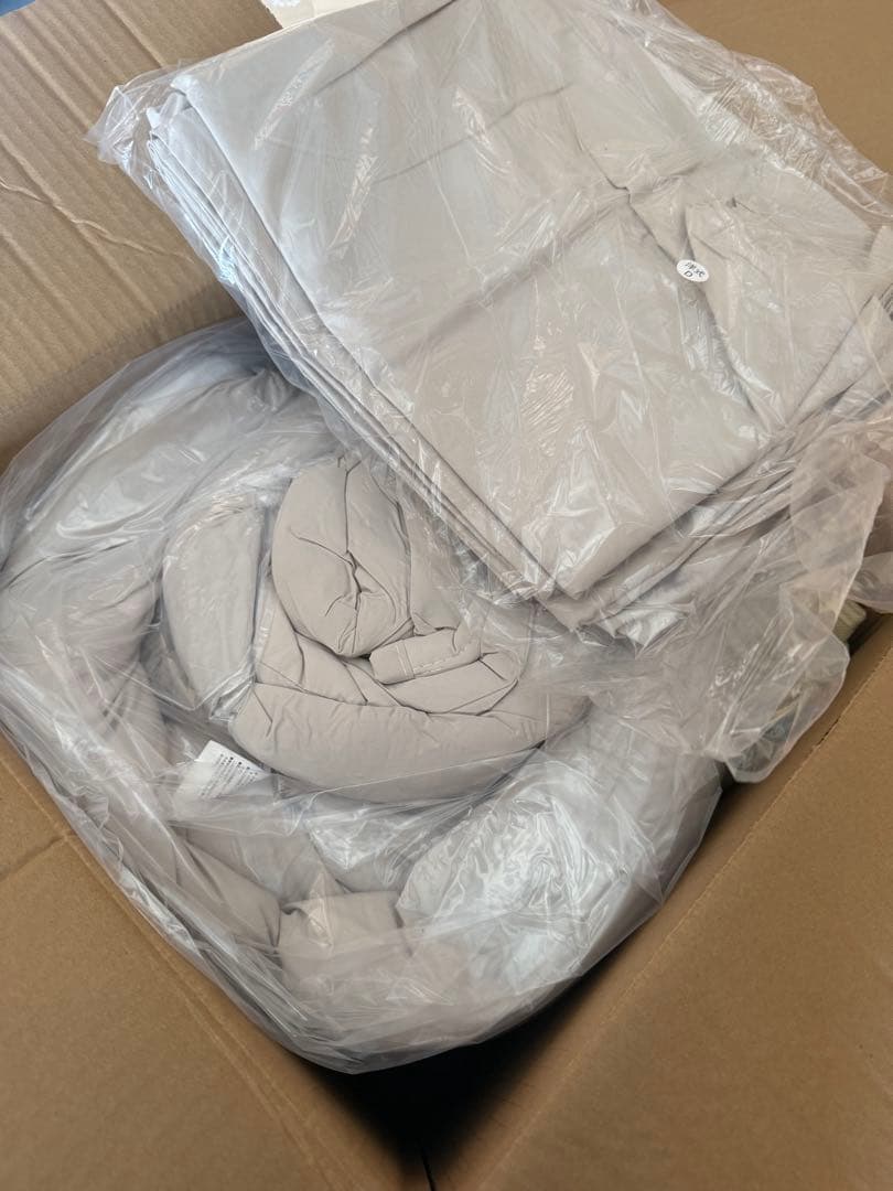 新品　羽根布団8点セット　S　シングル　ベッドタイプ　グレー　フェザー