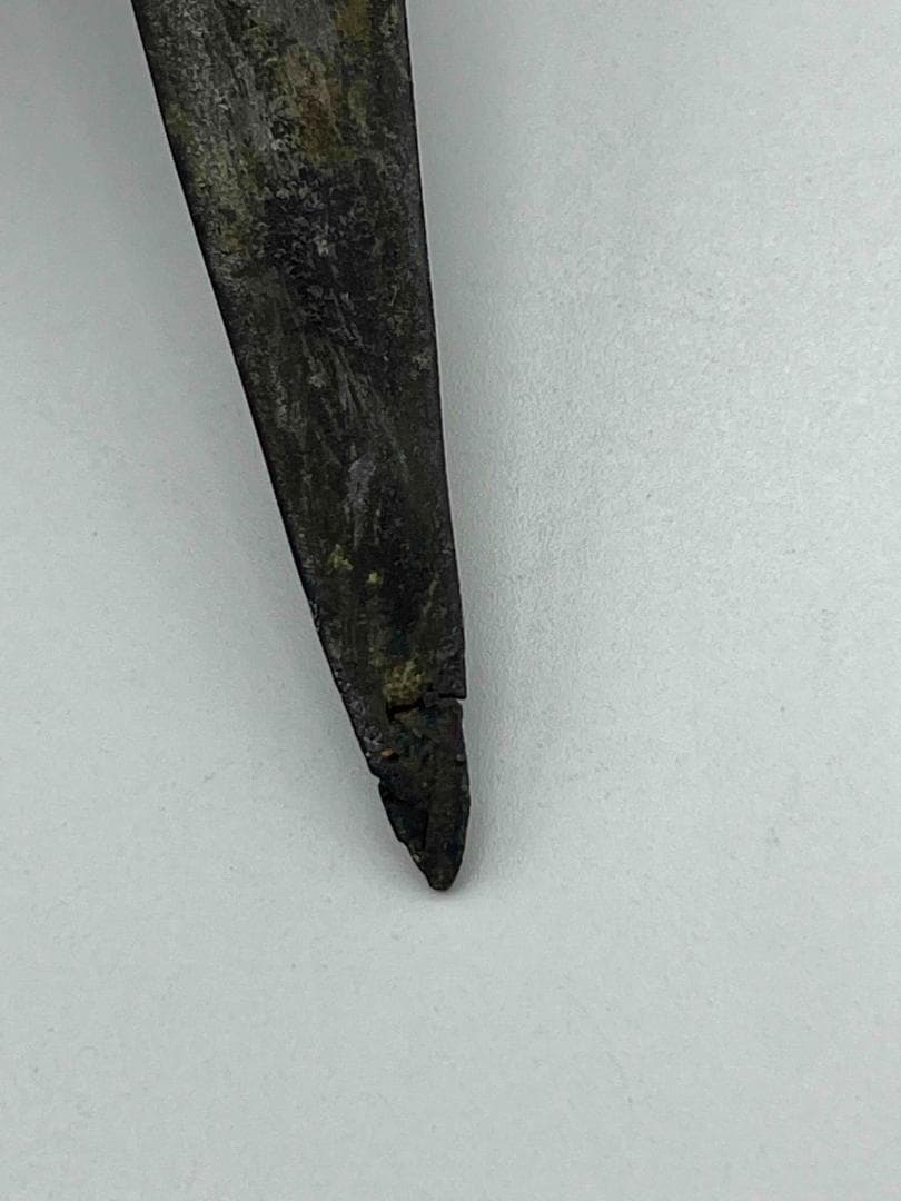 中国古美術　戦国から漢時代　青銅　ブロンズ　三足爵盃　酒具　極最工(C-72)