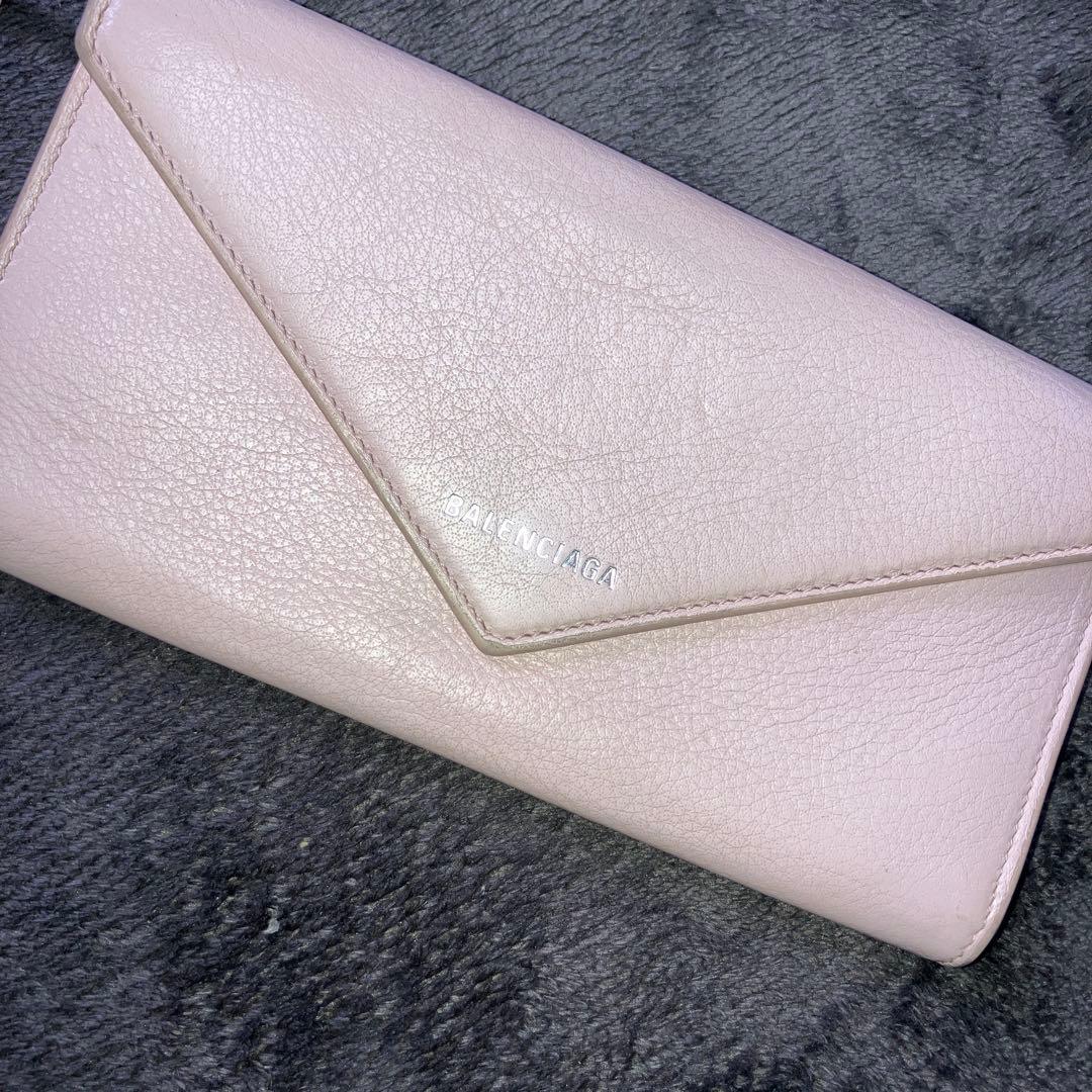 バレンシアガ　ピンク　桃色　長財布　レディース